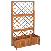 Fioriere | Cassetta per fiori | Letto Rialzato con Graticcio 85x38x150 cm in Massello di Acacia