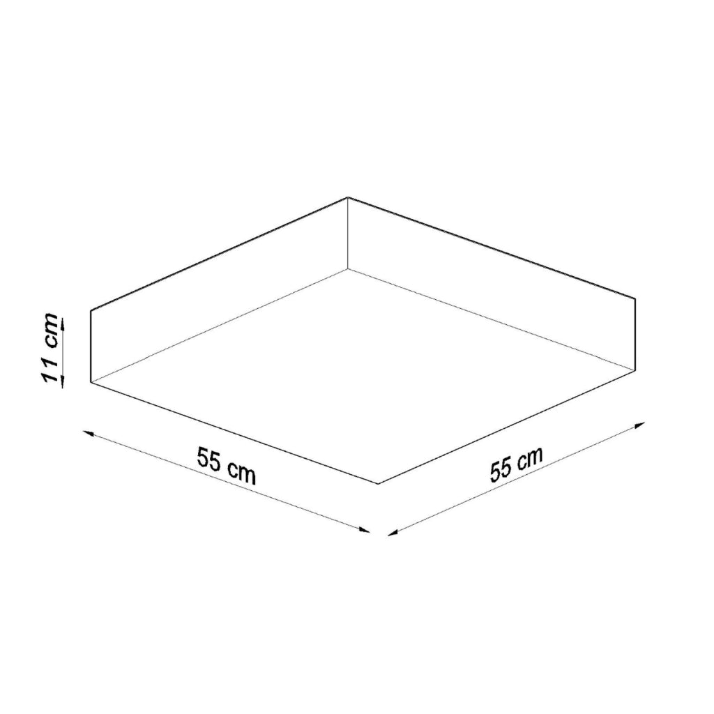 Plafoniera quadrata nera 55 cm ANUBIS 4xE27 PureLume