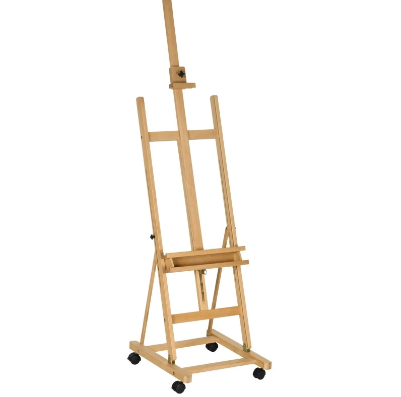 Cavalletto da studio in legno di faggio regolabile con ruote
