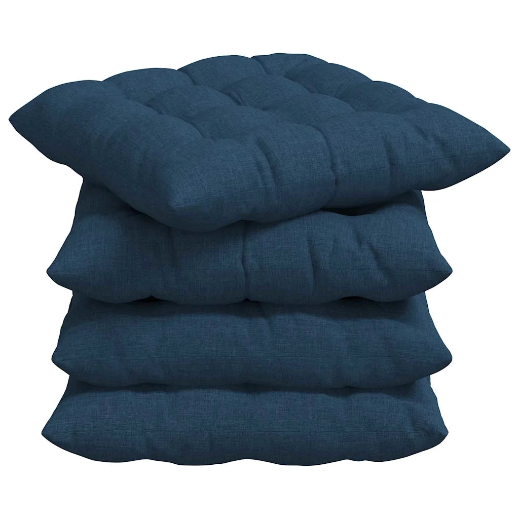 Cuscini per Seduta 4 pcs Blu 40 x 40 x 6 cm Tessuto 42015154