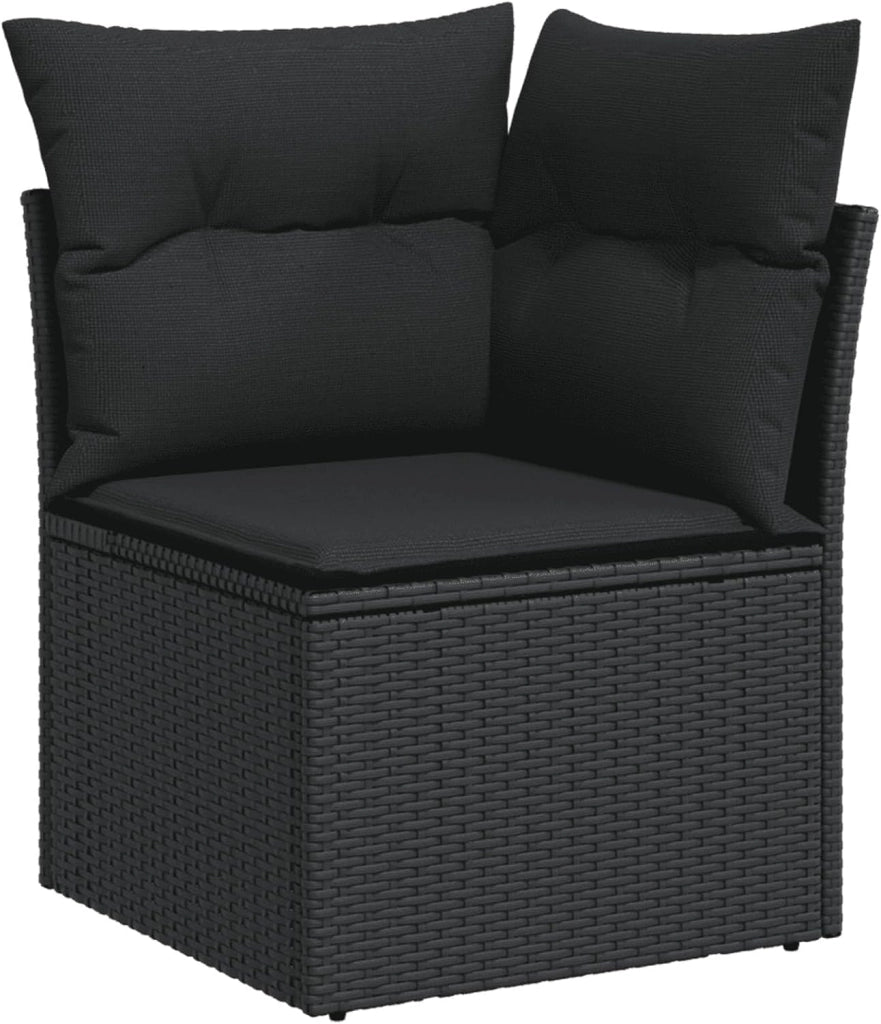 3264141 - Set da pranzo da giardino in rattan sintetico nero, set tavolo e sedie da giardino, tavolo da terrazza e sedie, set da giardino, mobili da giardino