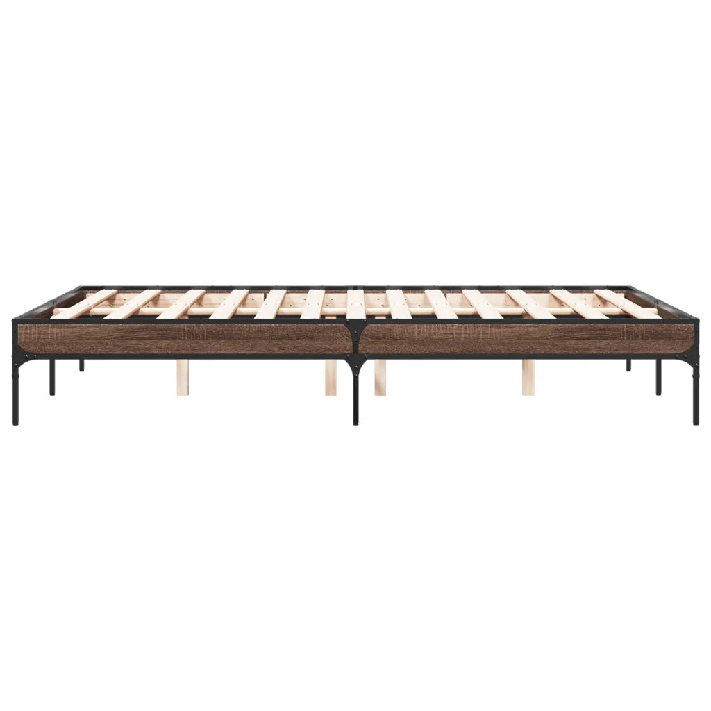 Giroletto-Struttura Letto Rovere Marrone 120x200cm in Legno Multistrato Metallo 738258