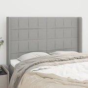 Testiera ad Orecchio-Testata con Orecchie Grigio Chiaro 147x16x118/128 cm in Tessuto 743441