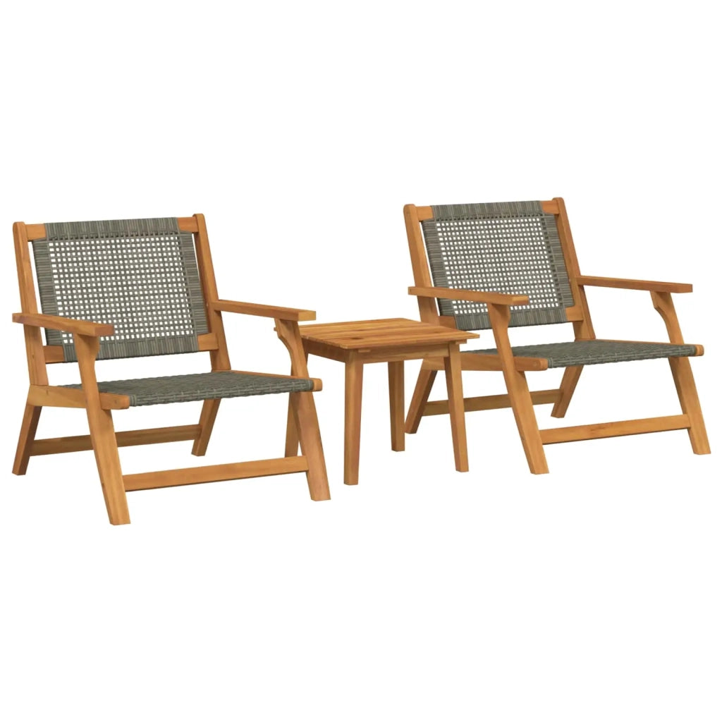 Sedie da Giardino con Tavolo 3 pcs Grigio 3214434