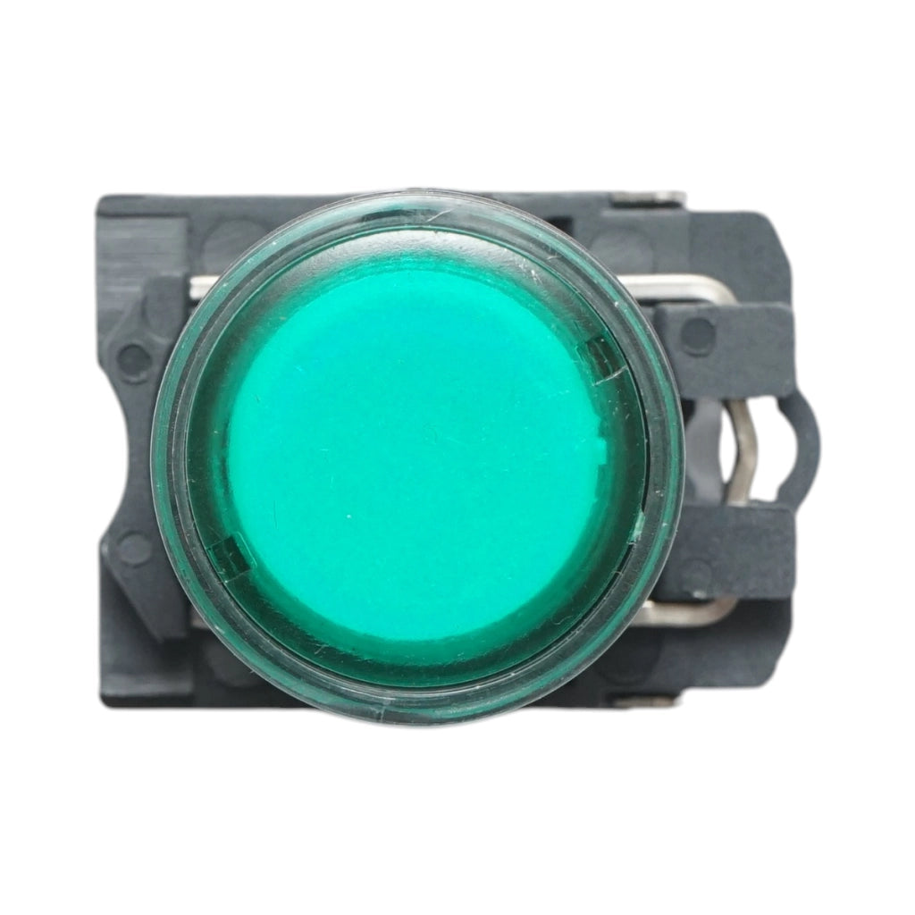 Pulsante con ritorno e segnalazione LED verde 1NO+1NC, 24V/10A, TB5 Breckner Germany