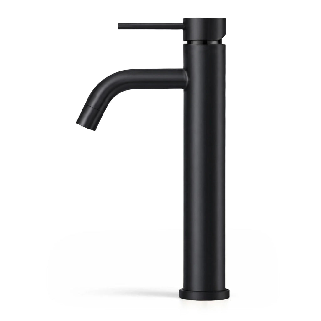 Rubinetto lavabo alto da appoggio miscelatore bagno nero VERTI