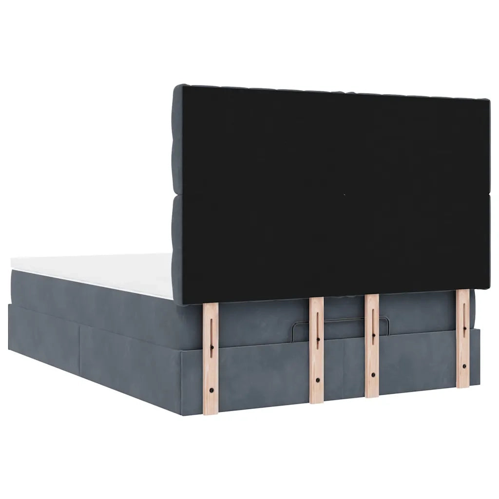 Struttura Letto Pouf con Materassi 140x200 cm in Velluto 3313548