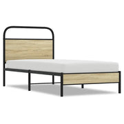 Letto singolo | Letto per adulti | Giroletto senza Materasso Rovere Sonoma 75x190 cm in Truciolato