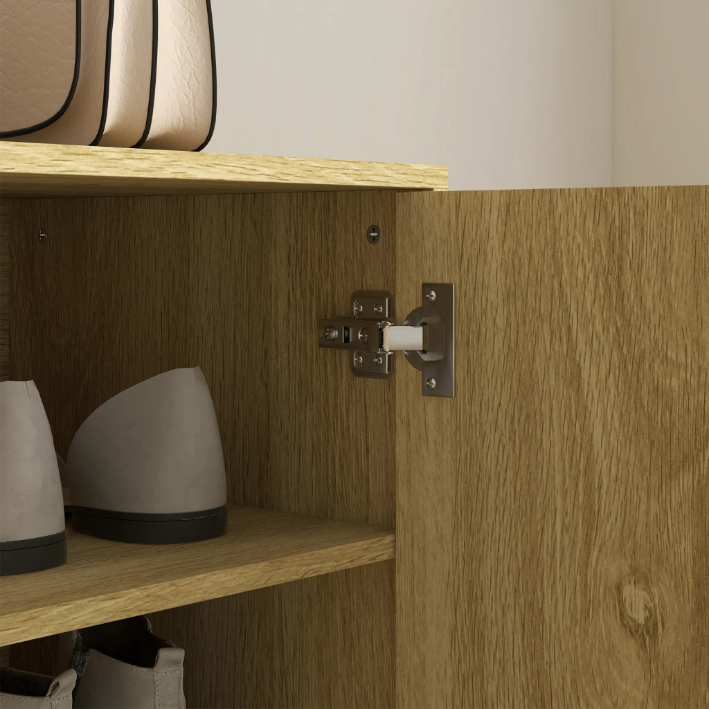 Scarpiera Salvaspazio con 4 Ripiani Regolabili ¨C Minimal ¨C Rovere 80x38x110cm