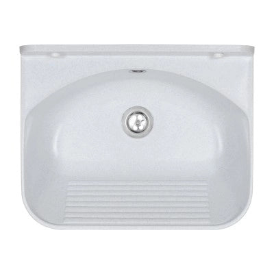 Pilozzo sospeso 46x36 in resina bianco pietra con fissaggi e scarico