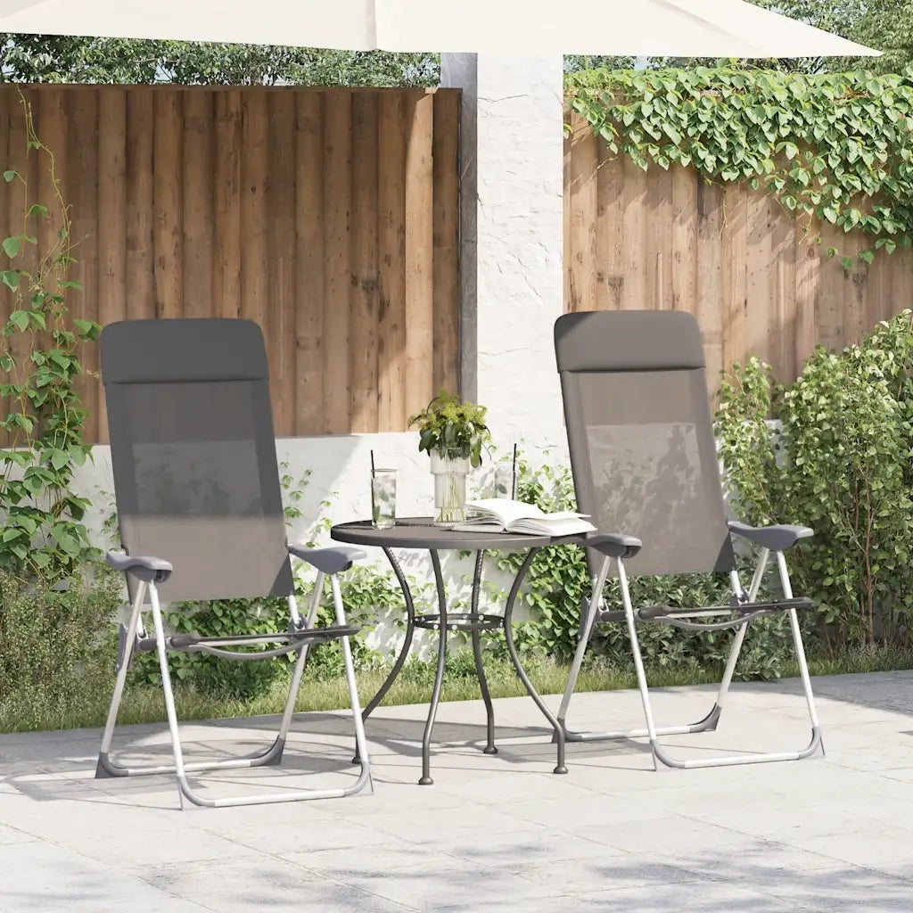 Sedie Pieghevoli da Campeggio 2 pz Grigio in Alluminio 44304