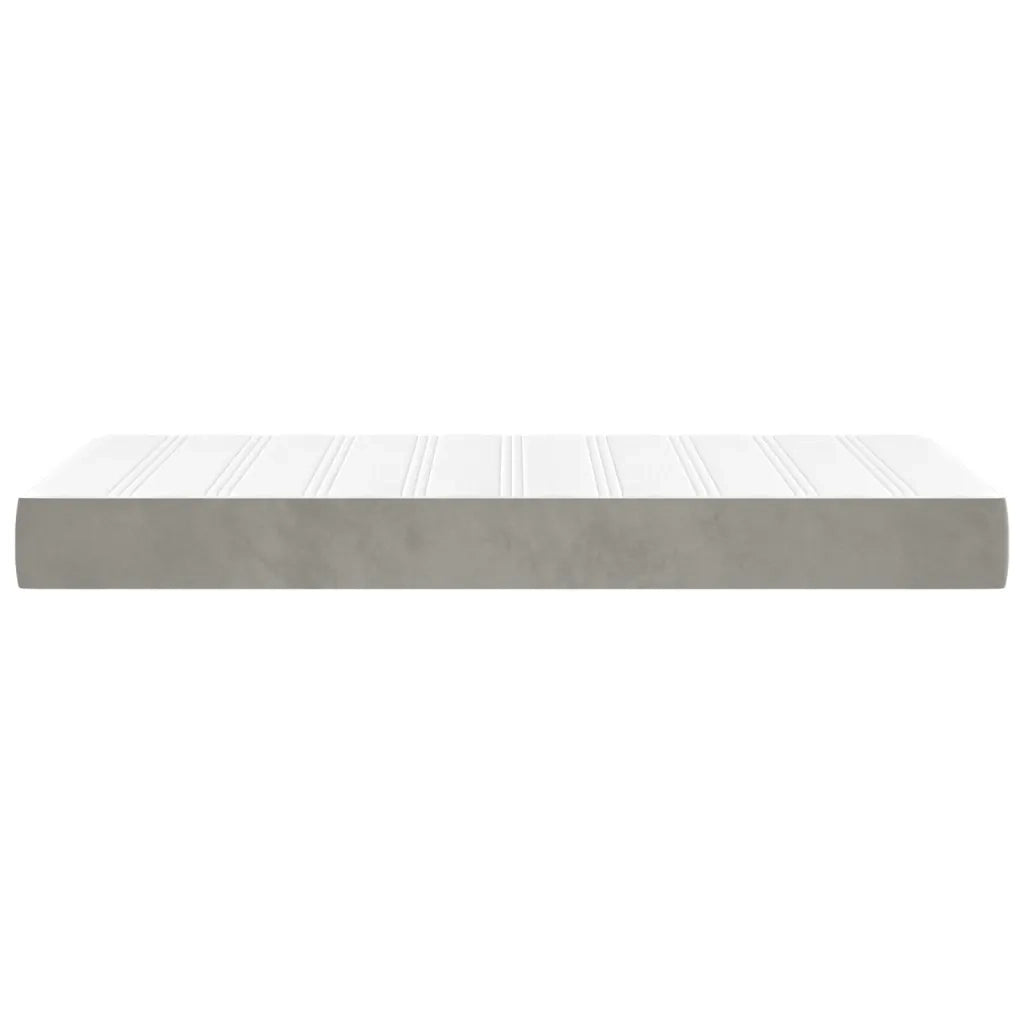 Materasso a Molle Insacchettate Rigidità Media Grigio Chiaro 100x200x20 cm in Velluto 347748