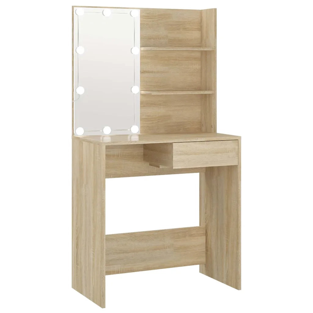 Toeletta con LED Rovere Sonoma 74,5x40x141 cm 808804