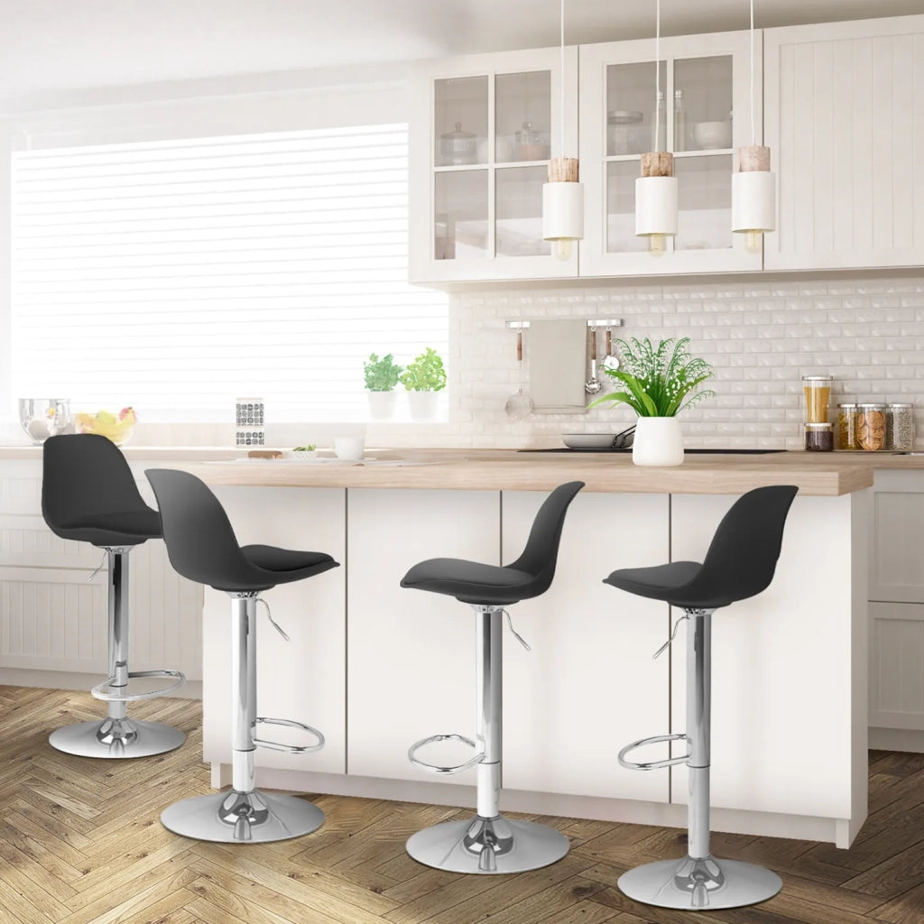 IDMarket - Set di 4 sgabelli da bar KARL design nero