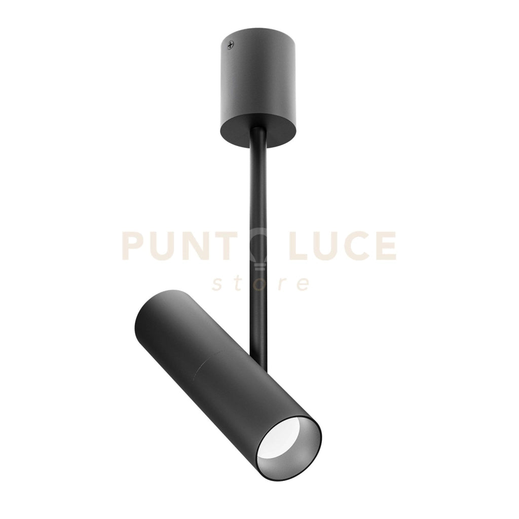 GFA1453C- FARETTO SPOT ORIENTABILE 1 LUCE ATTACCO LED 3000K 992LM 12W COLORE NERO SATINATO D.5,5CM H.42CM
