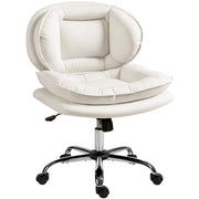 Sedia da Ufficio con Schienale Alto Gambe Incrociate Seduta Imbottita Basculante Ruote ¨C Xylo ¨C Grigio