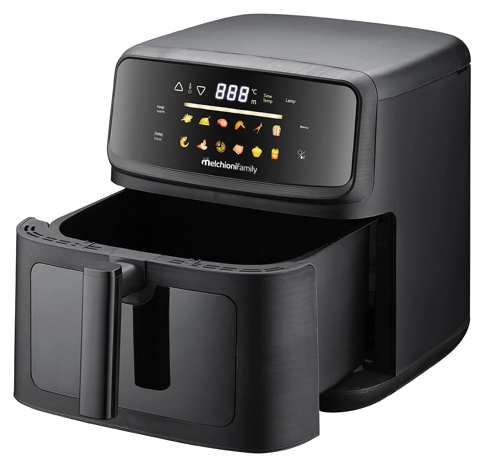 Friggitrice ad Aria MARTINA 10L Nero con Display a Colori, Doppia Resistenza e Timer 2100W, Temperatura 80-200°C
