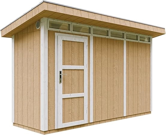 Casetta da Giardino di QUALIT? PREMIUM 4,3m?²-L161xW411cm - TIMBELA M902-HARVEST HONEY
