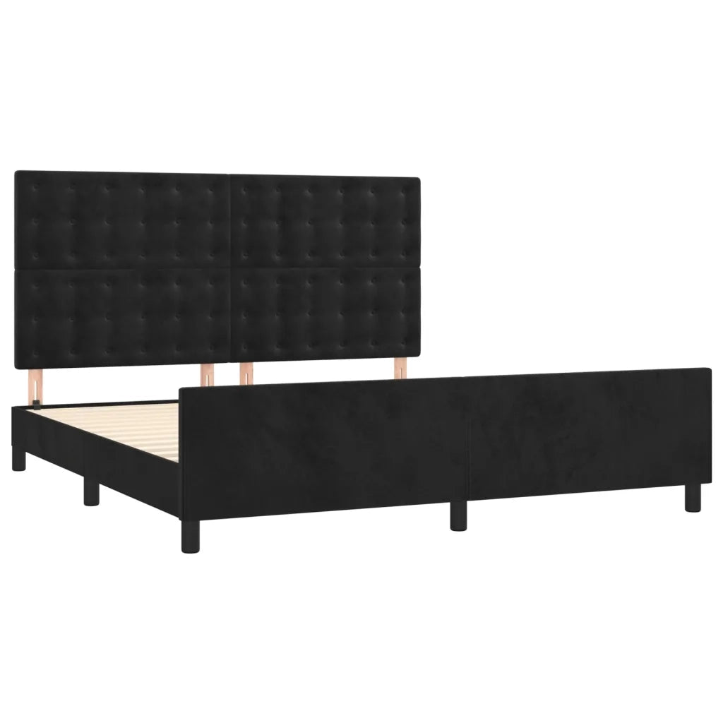 Giroletto senza Materasso Nero 160x200 cm in Velluto 3126009
