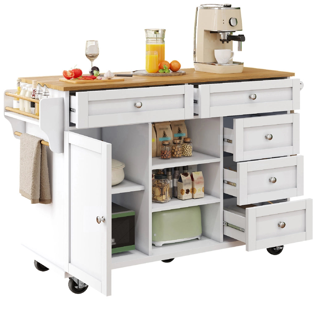 Carrello da Cucina con Cassetti ¨C MINIMAL ¨C Bianco, 134x46x92 cm