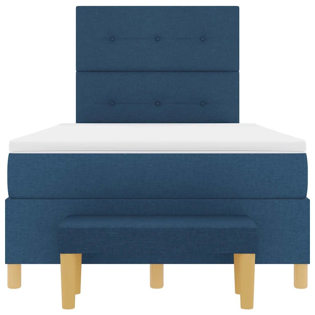 Letto a molle con testiera Blu 200 x 120 cm Tessuto 3344295