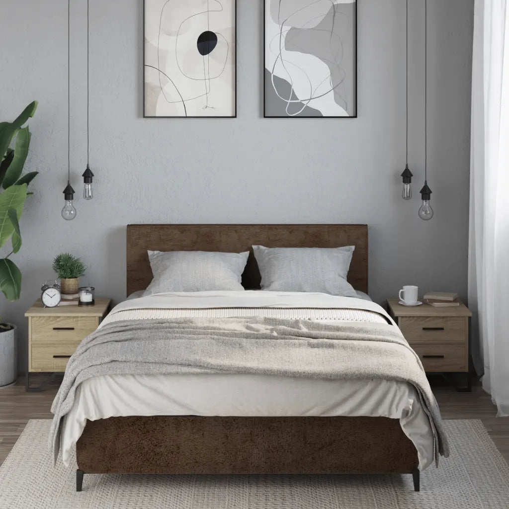 Set di 2 Comodini | Armadio da Notte | Mobiletto da notte Rovere Sonoma 40x41x40 cm in Legno Multistrato
