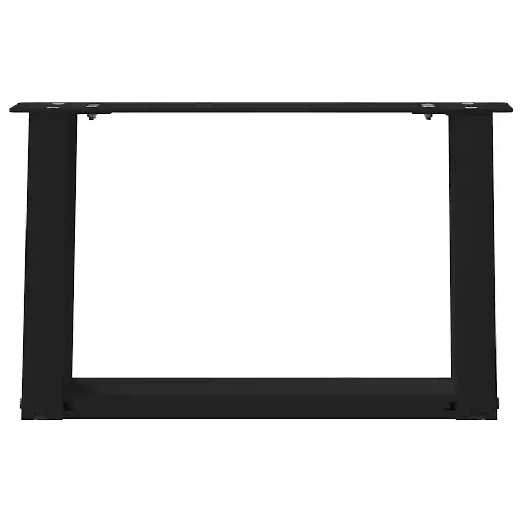 Gambe per Tavolino da Caffè a Forma di U 2 pz Nere 40x(30-31) cm Acciaio 4012740