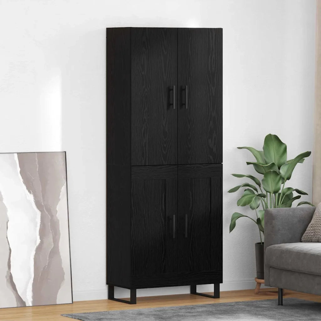 Credenza 2 pcs Rovere Nero 69,5 x 34 x 180 cm