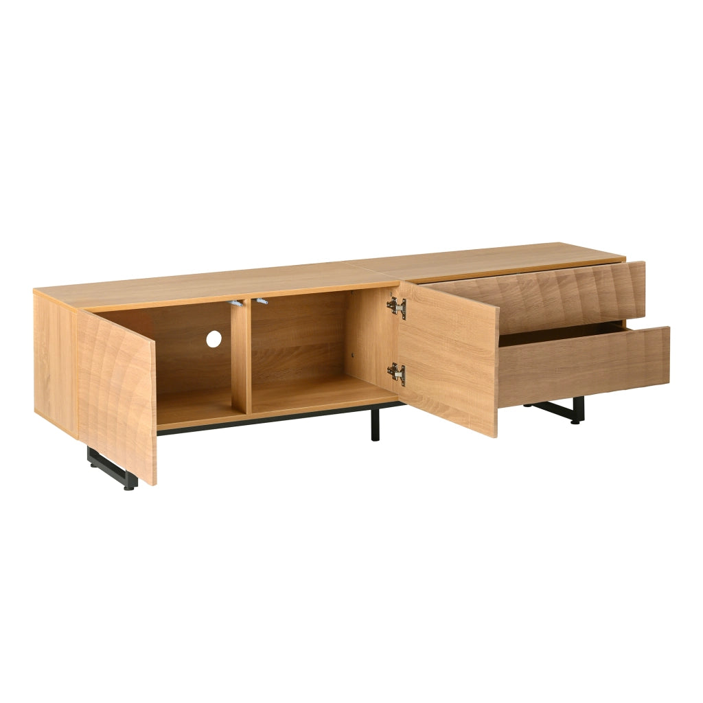 Mobile TV Moderno 180x38x51,5 cm con Design Unico e Texture 3D