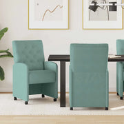 Sedie da Pranzo con Ruote 2 pcs verde mare 58 x 67 x 97 cm 42017874