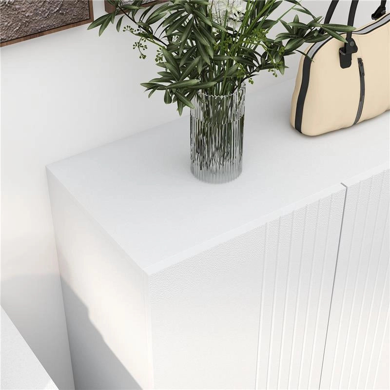 MOBILE SCARPIERA PER 15-20 PAIA DI SCARPE, RIPIANI REGOLABILI E CHIUSURA AMMORTIZZATA, BIANCO 72L X 31.5P X 95A CM