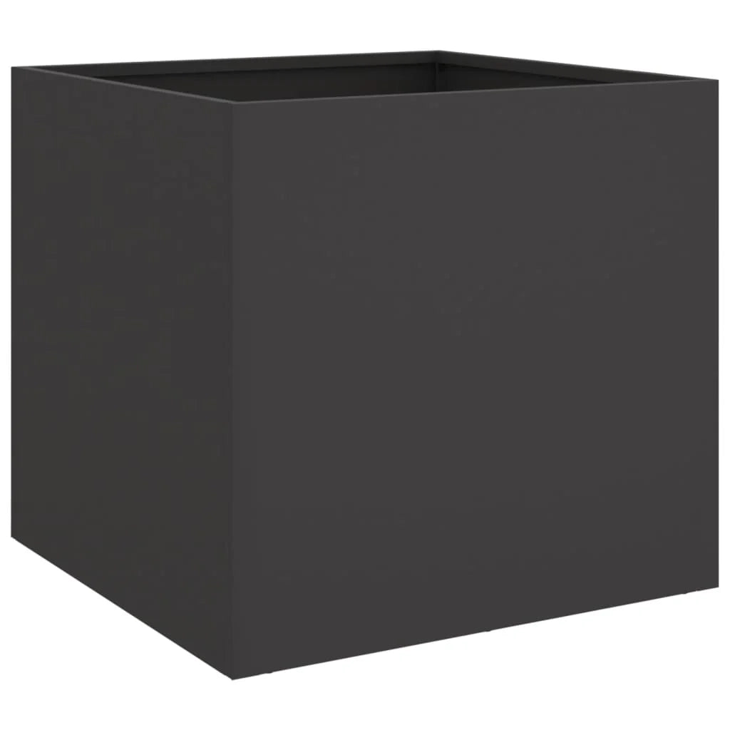Fioriera rialzata per piante fiori terrazza giardino 42 x 40 x 39 cm acciaio nero 02_0037602