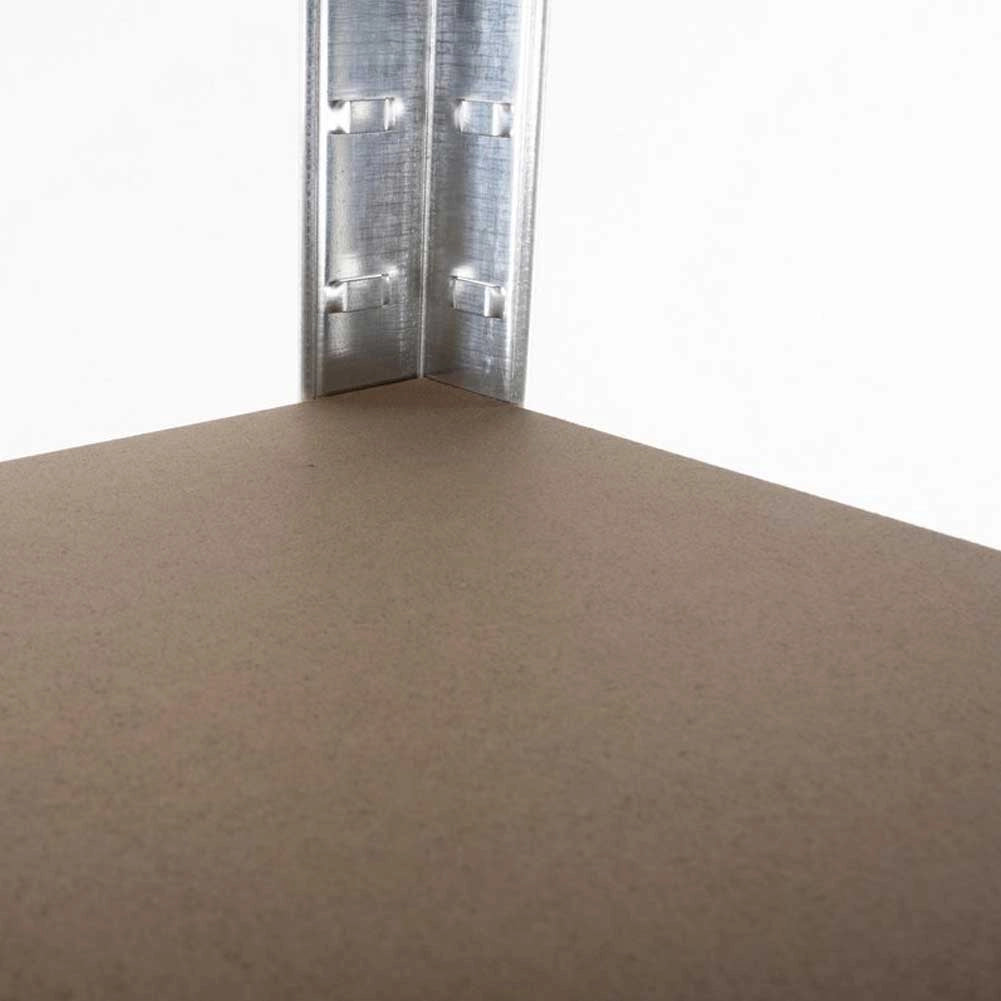 Scaffale 5 Ripiani Metallo e Legno 170x75cm Carichi Pesanti Scaffalatura Zincata