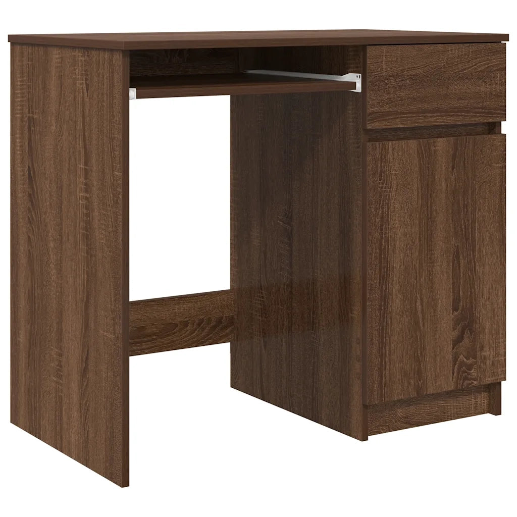Scrivania Rovere Marrone 86x49x76 cm in Legno Multistrato 861829