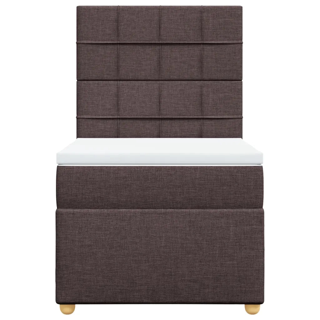 Giroletto a Molle con Materasso Marrone Scuro 80x200 cm Tessuto