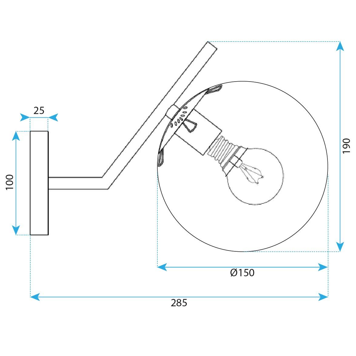 Lampada Da Parete G100-1w Gold