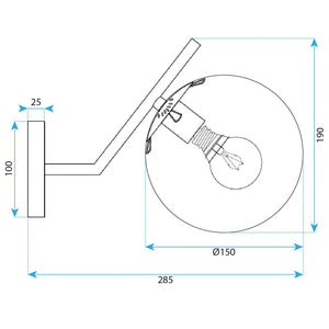 Lampada Da Parete G100-1w Gold