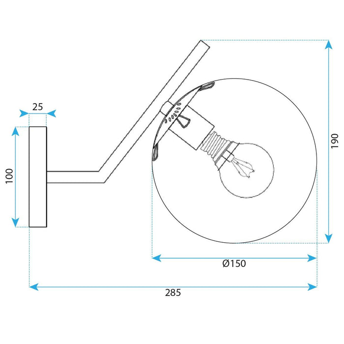 Lampada Da Parete G100-1w Gold