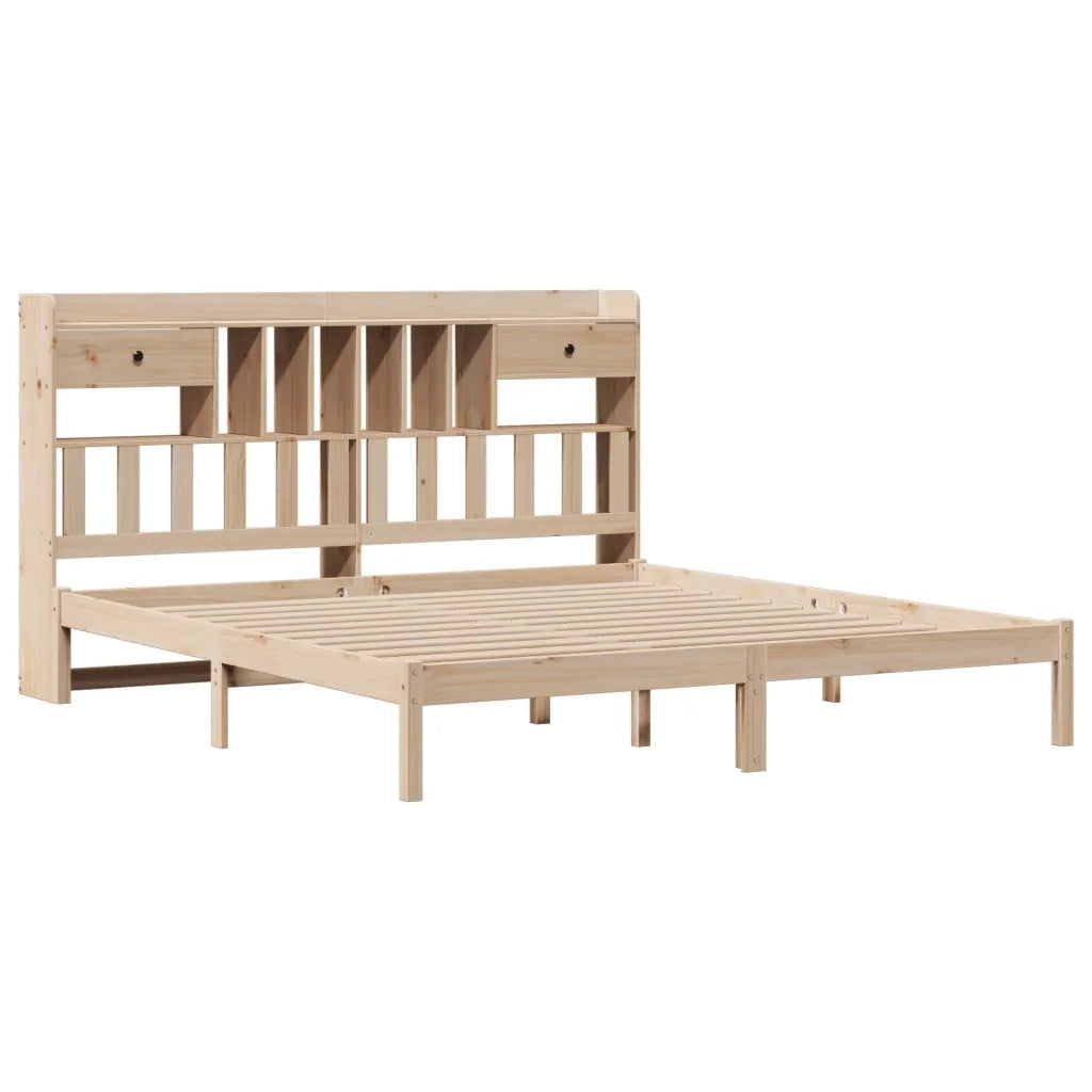 Letto matrimoniale | Letto per adulti | Letto Libreria senza Materasso 180x200 cm in Legno di Pino