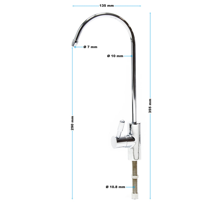 Naturewater Rubinetto 6,35 mm (1/4") Design II D-13 per sistema a osmosi inversa (RO)