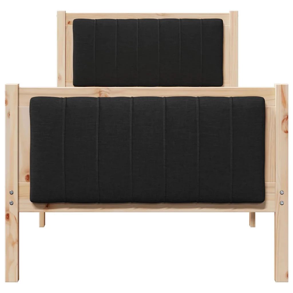 Struttura del Letto con testiera Marrone e nero 75 x 190 cm 878511