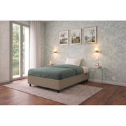 Letto imbottito Singolo 80x200 cm BoxMax - Similpelle,Cappuccino,Contenitore