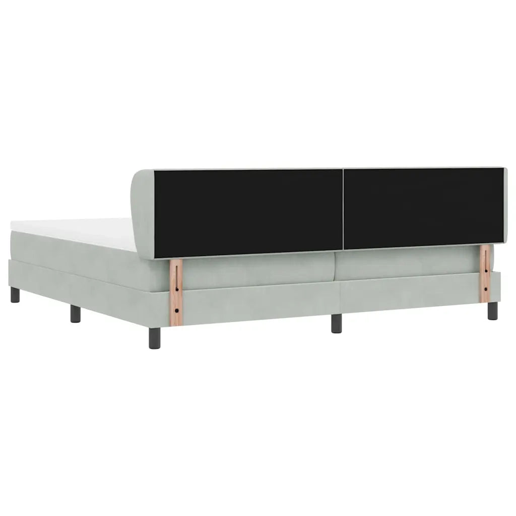Letto a molle con materasso Grigio chiaro 200 x 200 cm Velluto 3340406