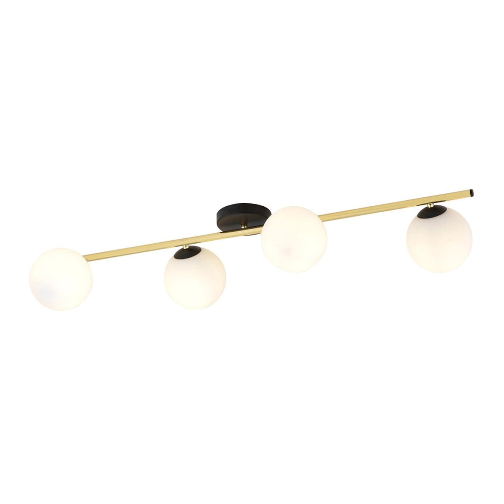 Lampada a sospensione SPLENDI in acciaio nero e oro con diffusori in vetro