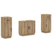Set di Armadi da Bagno da 2 Pezzi HOORN Rovere Artigianale 3418043