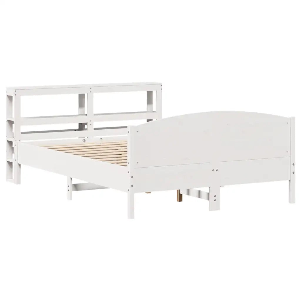 Letto senza Materasso Bianco 150x200 cm Legno Massello di Pino