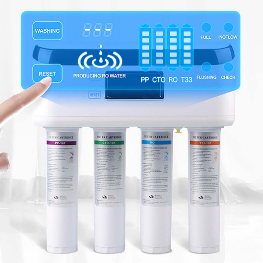 Naturewater NW-4-75RODT Impianto osmosi inversa, filtrazione a 4 stadi 285 l/giorno con serbatoio e display