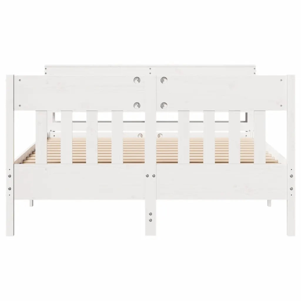Letto senza Materasso Bianco 120x190 cm Legno Massello di Pino 3306283