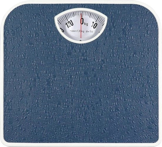 Pesa meccanica per persona con schema di caduta - fino a 130 kg, blu 27x24x4 cm