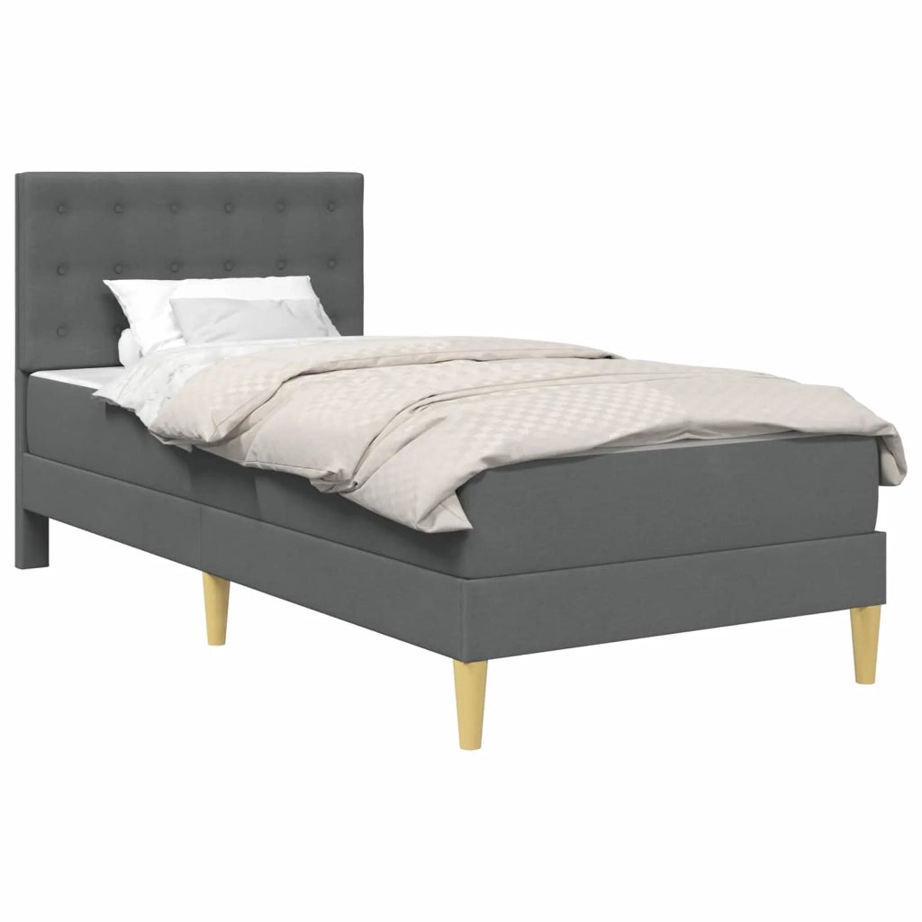 Struttura letto con materasso Grigio scuro 80 x 200 cm Tessuto